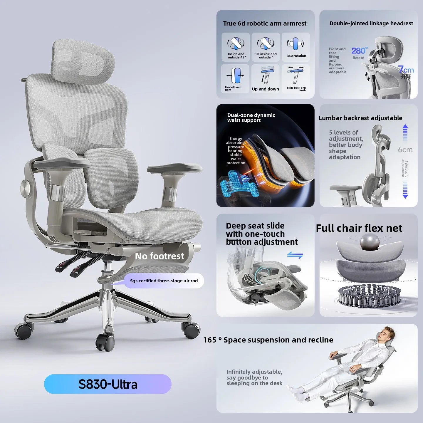 Stable Ergonomic Office Chair with Lumbar Support, Adjustable Height Computer Chair, Gaming Chair with Waist Protection, Swivel Desk Chair