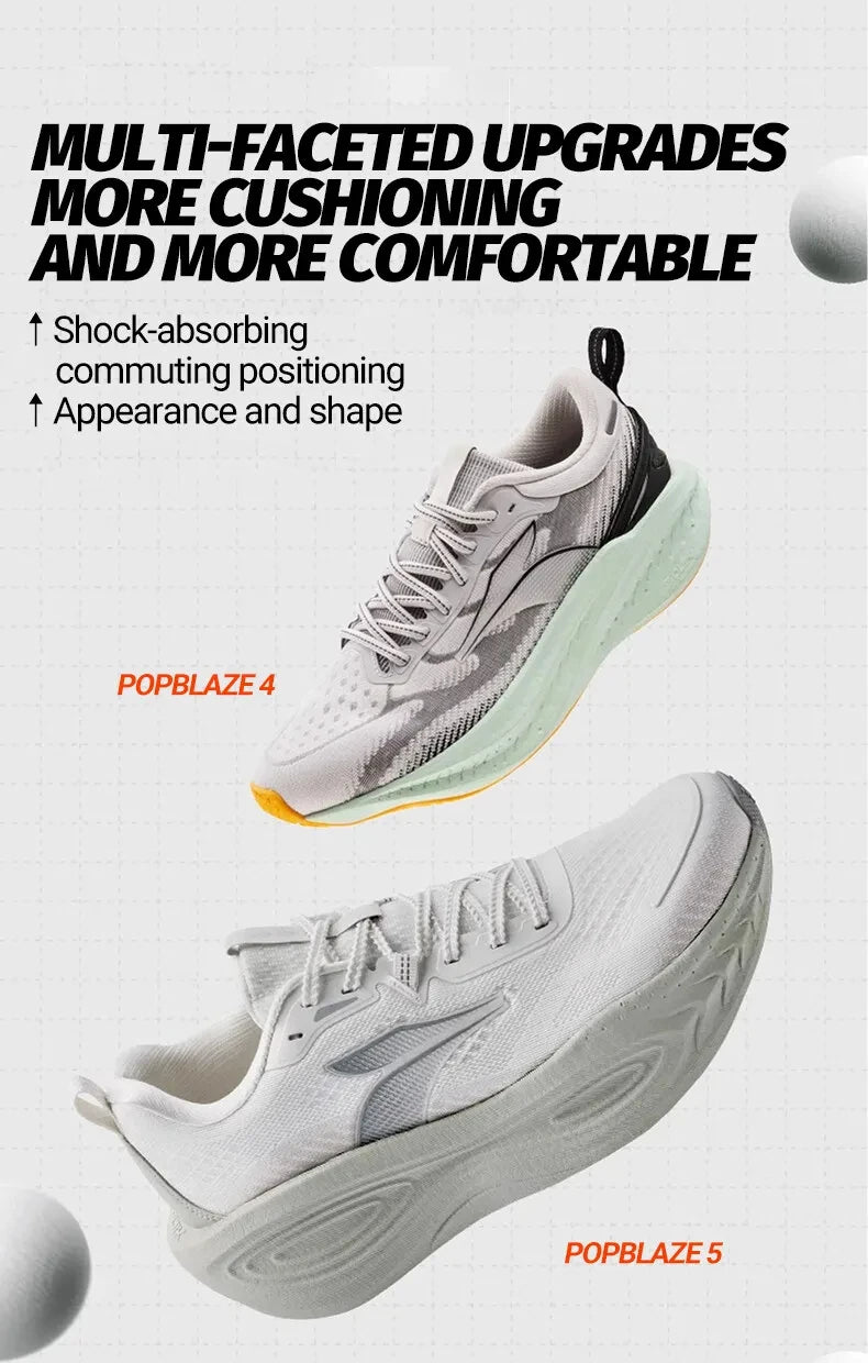 361 Degrees PopBlaze 5 Chaussures de course pour homme - Nouvelles semelles épaisses amortissantes, respirantes et antidérapantes - Baskets de jogging d'extérieur pour homme 672532212