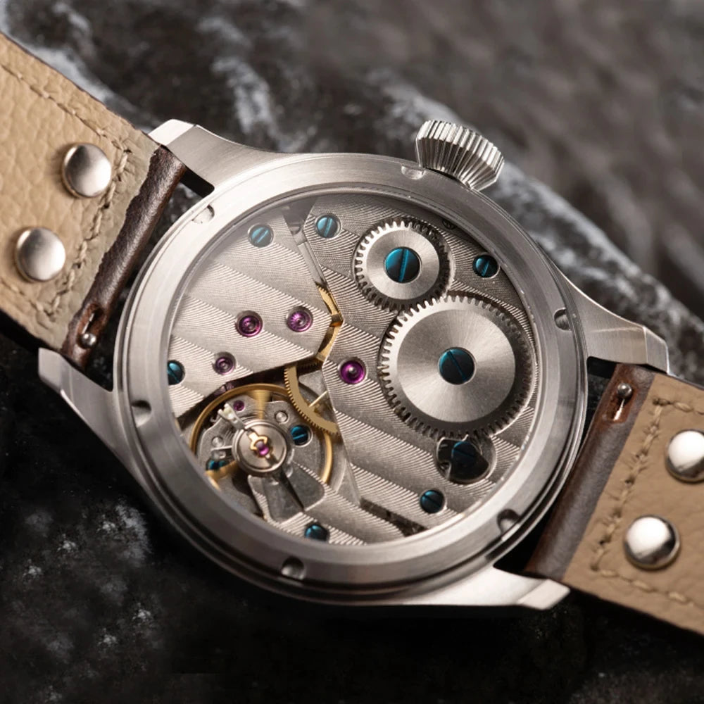 Hruodland 2025 new pilot ST3620 men's manual mechanical watch 43MM sapphire waterproof 10Bar BGW-9 retro reloj hombre