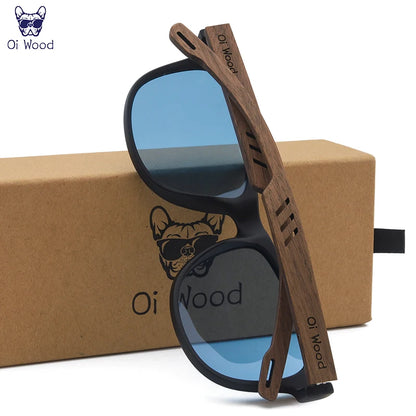 Oi Wood Sunglasses Polarized Black Walnut Wood Sunglasses for Man Polarized High Quality Sun Glasses Men UV400 Eyewear