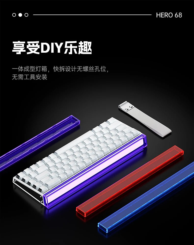 Novo AULA HERO 68HE/ULTRA — Kits de autocolantes, teclado gaming com interruptores magnéticos e acessórios para teclado mecânico com fios personalizado para e-sports