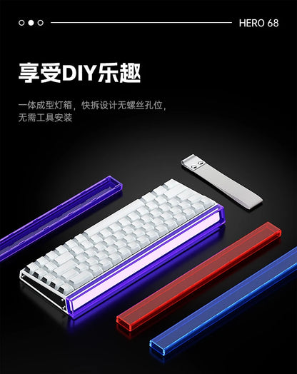 Novo AULA HERO 68HE/ULTRA — Kits de autocolantes, teclado gaming com interruptores magnéticos e acessórios para teclado mecânico com fios personalizado para e-sports