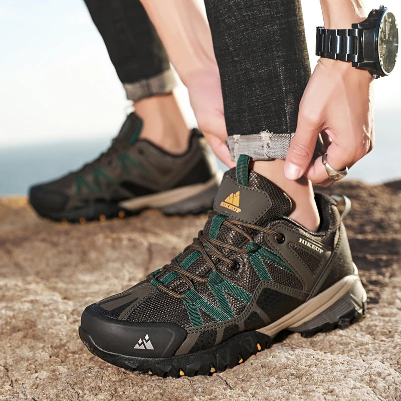 HIKEUP Sneakers traspiranti, ammortizzate e antiscivolo - Scarpe da trekking da uomo - Scarpe da corsa e trekking - Scarpe da montagna per attività all'aperto da uomo