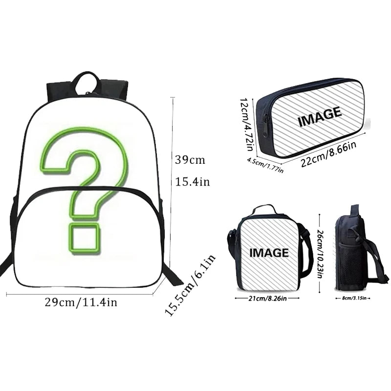 Hot Game Child Backpacks Lunch Bag Pencil Case Pupil Large Capacity School Bags Design-F-FortniteS For Boy Girl Best Gift
