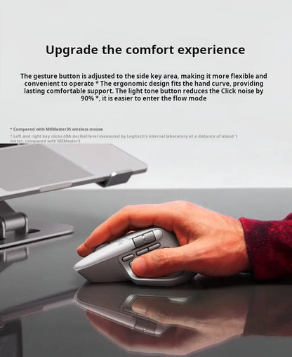 Ratón inalámbrico Bluetooth ergonómico Logitech MX Master 4 con retroalimentación háptica, anillo de acciones, MagSpeed, 8000 DPI y batería de 70 días