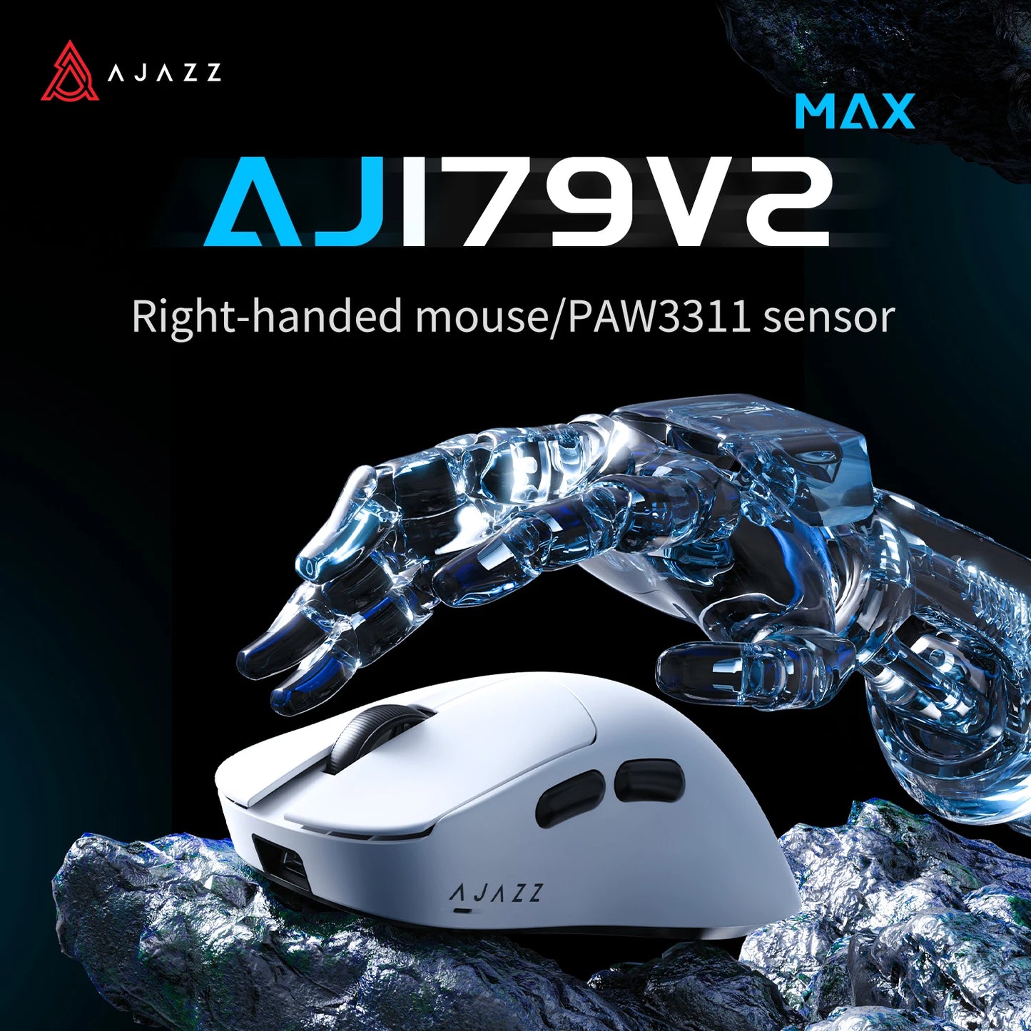 AJAZZ AJ179 V2 MAX tro-načinski miš za dešnjake, lagan 56g, senzor PAW3311, Huanuo Micro Switch, TelinkMicrochip
