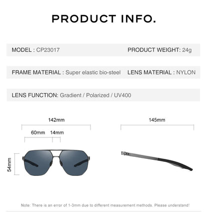 CAPONI Nylon Sunglasses For Men Super Elastic Bio-Steel Polarized Driving Sun Glasses UV400 Protect Brand Design Shades CP23017