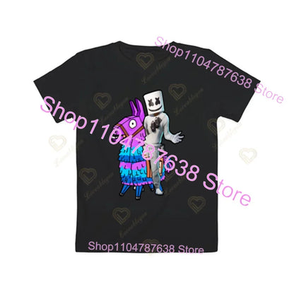 Peely Fortnite T-Shirt Round Neck Summer Short Sleeve Battle Royale Streetwear Top for Casual Wear
