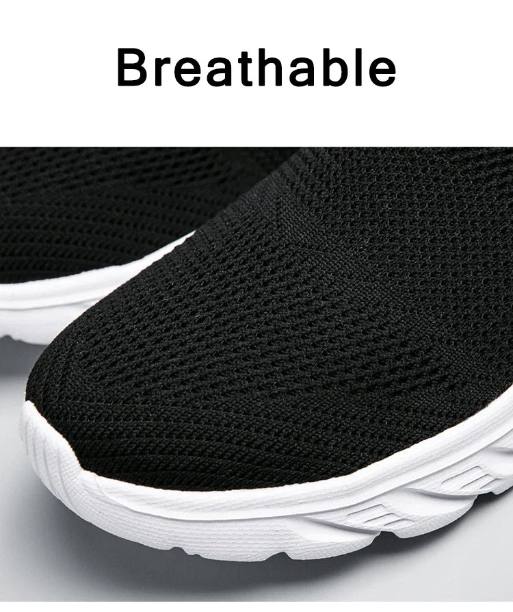 Breathable Men's Casual Shoes Lightweight Vulcanized Outdoor Platform Loafers Soft Mesh Flats Non-slip Sneakers