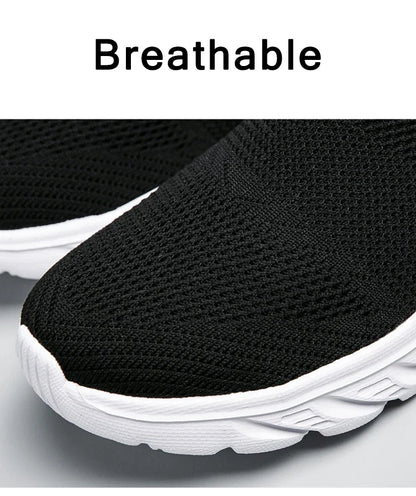 Breathable Men's Casual Shoes Lightweight Vulcanized Outdoor Platform Loafers Soft Mesh Flats Non-slip Sneakers