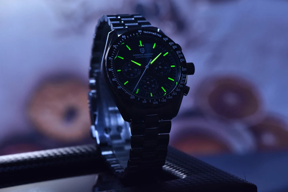 Ura PAGANI DESIGN Moon – luksuzni kvarčni kronograf za moške, športni stil, safirno steklo z antirefleksno obdelavo, svetleči zaslon
