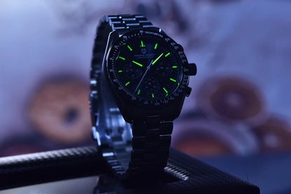 Ura PAGANI DESIGN Moon – luksuzni kvarčni kronograf za moške, športni stil, safirno steklo z antirefleksno obdelavo, svetleči zaslon