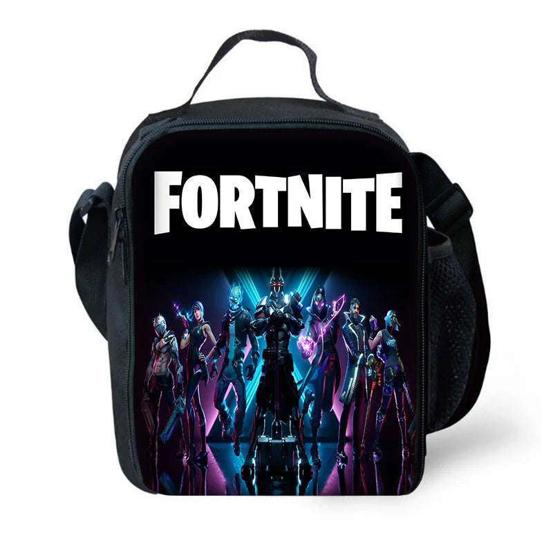 Hot Game Child School Backpack with Lunch Bags, Design-F-FortniteS Pencil Bags, School Bags for Boys Girls Best Gift