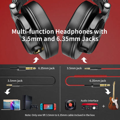 Cuffie OneOdio A71 cablate over-ear HiFi Studio DJ con microfono – Headset gaming professionale per monitoraggio con bassi profondi