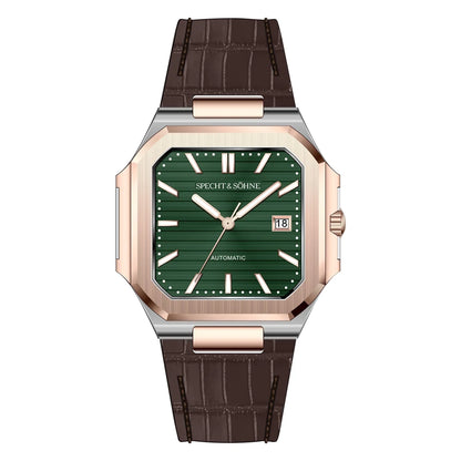 2025 Specht & Söhne Men's Classic Cubic Automatic Mechanical Watch 50M Waterproof Luminous Sapphire Crystal Reloj Hombre 41MM