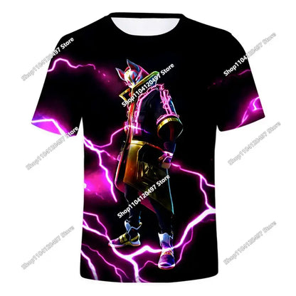 T-shirt 3D Halloween Peely per ragazzi e ragazze, maglietta natalizia Fortnite, Battle Royale Streetwear per bambini, Victory Game, T-shirt da uomo, abbigliamento