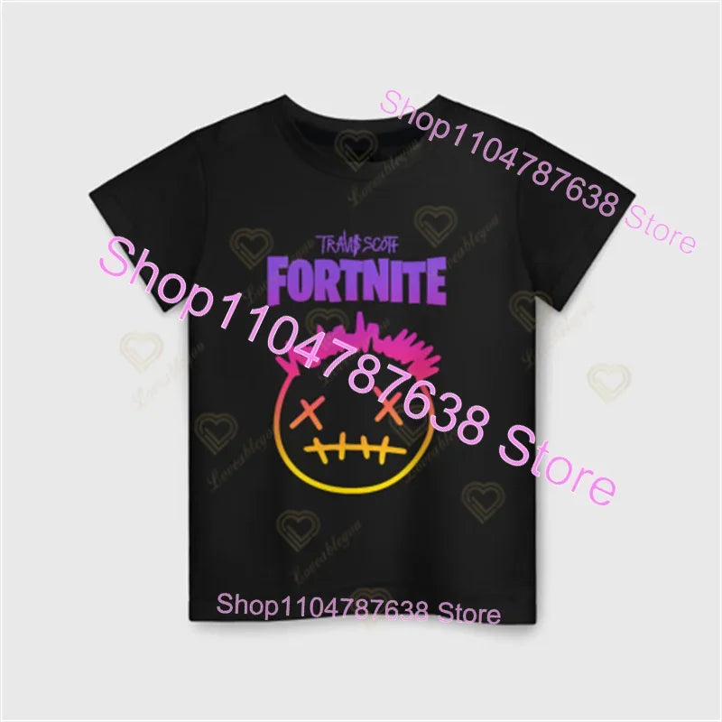 Peely Fortnite T-Shirt Round Neck Summer Short Sleeve Battle Royale Streetwear Top for Casual Wear