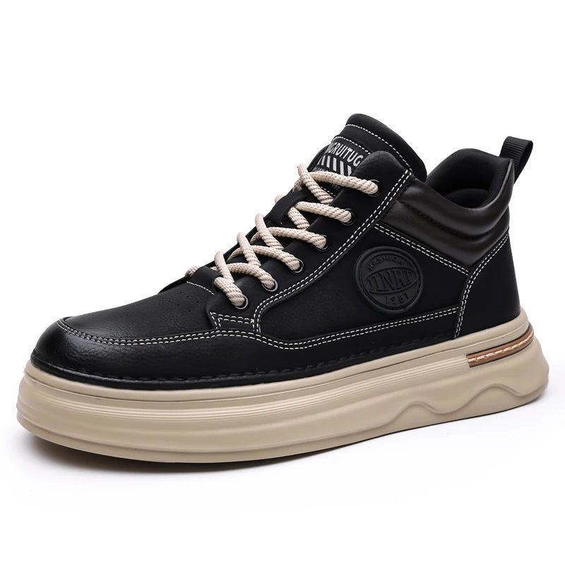 Pantofi Oxford casual pentru bărbați, din piele, cu talpă groasă, la modă, pentru exterior, fără toc, de calitate superioară, pantofi Oxford realizați manual, pentru plimbare