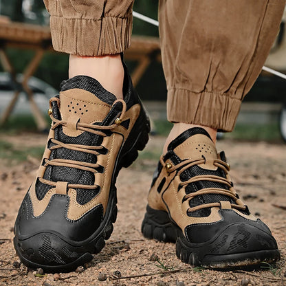 HIKEUP Comode scarpe da trekking da uomo, scarpe da uomo impermeabili con suola in gomma, scarpe da escursionismo resistenti all’usura e antiscivolo