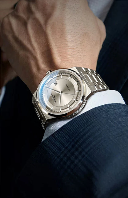 Ceas mecanic de lux pentru bărbați Reloj CARNIVAL din tungsten, mecanism automat MIYOTA 8205, rezistent la apă.