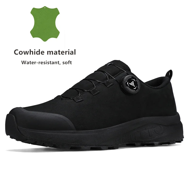 Pantofi din piele HUMTTO pentru bărbați, pentru iarnă, camping și activități în aer liber, pantofi sport pentru bărbați, bocanci de trekking respirabili, adidași antiderapanti pentru drumeții
