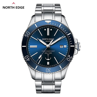 NORTH EDGE 42mm Men Mechanical Wristwatch Luxury Sapphire Glass MIYOTA 8215 Automatic Watches 10bar Waterproof Watch Men ANCHOR