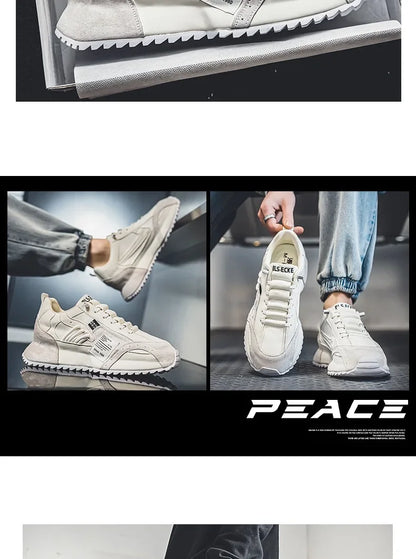 Luksus sneakers til mænd, sportssko, mokkasiner, chunky sneakers til mænd, afslappede sneakers, komfortable, åndbare, trendy designede sko med personlighed