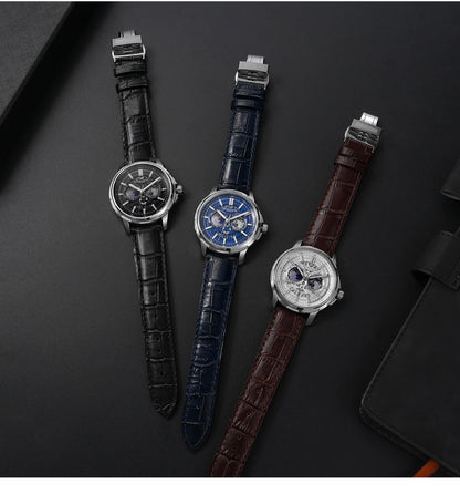 BORIAGE(BOAIJIUA) vollautomatische mechanische Herrenuhr mit Originaldesign, wasserdichte leuchtende mechanische Armbanduhr