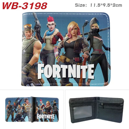 Fortnite Wallets for Kids Anime Fortnite Wallet Cartoon Card Holder Bag Leather Short Purse Fashion Folded Purses Boys Gift