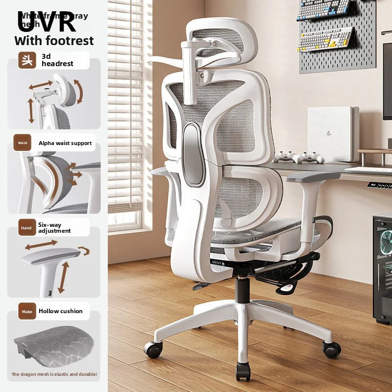 UVR Ergonomic Chair Home Computer Chair Comfortable To Lie Down Gaming Chair Long Periods Office Chair Reclining Chair