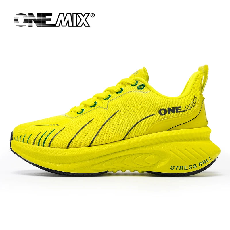 ONEMIX Nieuwe hardloopschoenen met demping voor heren, geschikt voor intensieve hardlopers, met veters, sportschoenen voor dames, antislip, outdoor, atletische herensneakers
