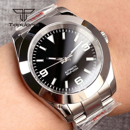 Tandorio Men's Automatic Watch Mechanical Miyota 8215/PT5000 Movt Sapphire Glass 36mm/39mm Explorer Style Wristwatch Luminous