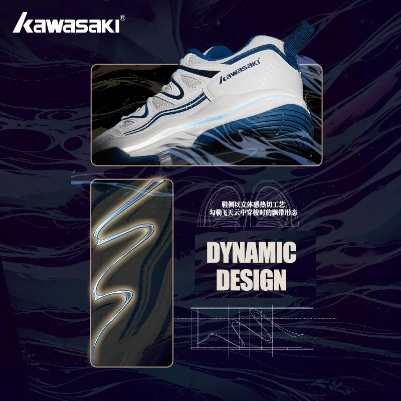 Badmintonschuhe im Retro-Design – Kawasaki Original – Anti-Torsions-Carbon-Einlage – Professionelle Sport-Tischtennisschuhe C32016