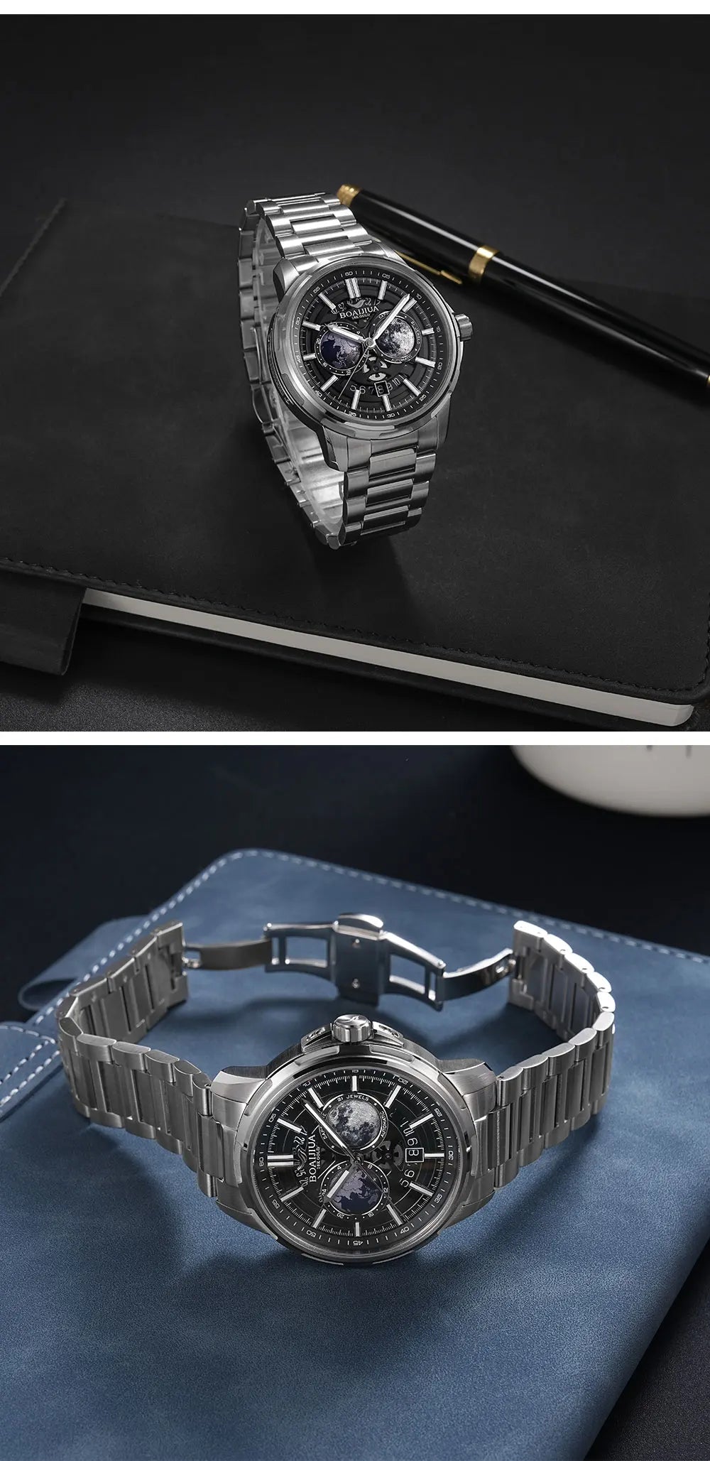 BORIAGE(BOAIJIUA) Automatic Mechanical Watch Creative Starry Sky Watch Water Resistant  Mechanical Watches Birthday Gift for Men