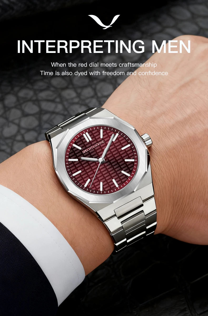 New 2026 Fashion Rare Specht & Söhne Men's Watch Ultrathin 38MM Steel Sapphire Crystal VH31 Quartz Wristwatch Relogio Masculino