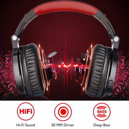 OneOdio Pro-M kabellose Gaming-Kopfhörer Bluetooth 5.2 HiFi-Stereo-Headset 110H Akkulaufzeit mit Mikrofon, tiefer Bass, faltbare Over-Ear-Kopfhörer