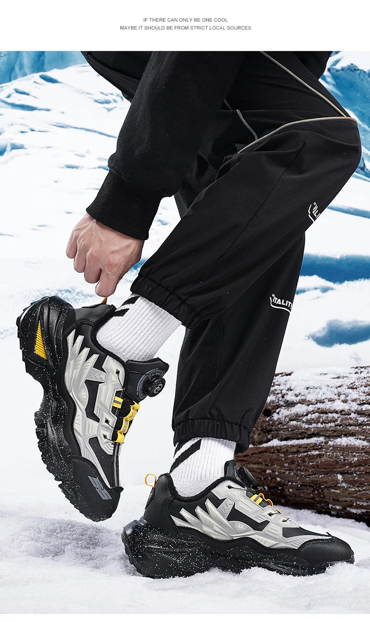 Herrenstiefel Neue Winterschuhe Warme Herrenschuhe Wasserdicht Rutschfest Plüsch-Sneaker Herren-Tennisschuhe Stiefel Herren-Sneaker Winter