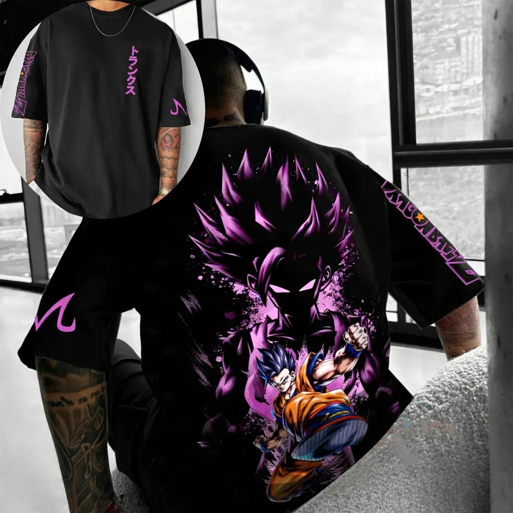 Oversized Cosplay Costumes Dragon Ball Broly 2026 Summer New Product Harajuku Anime Printed Y2K Hip Hop Casual Unisex T-shirt
