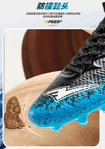 Uomo Donna Scarpe da calcio alte Antiscivolo Sneakers da calcio Traspiranti Scarpe da allenamento per futsal Scarpe da calcio da esterno su erba con tacchetti alla caviglia