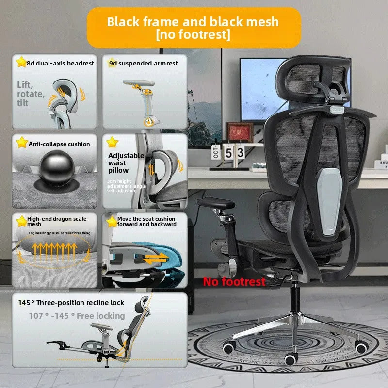 Portable Minimalist Ergonomic Chair 10D Armrest Computer Chair Office Chair Study Chair Gaming Chair Gravity Sturdy and Durable