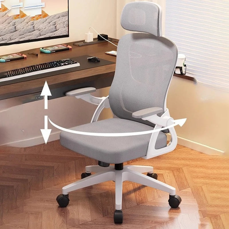 Ergonomic Swivel Office Chair Luxury Gaming Computer Chair with Armrests, Adjustable Height Home Office Desk Chair for Study and Living Room