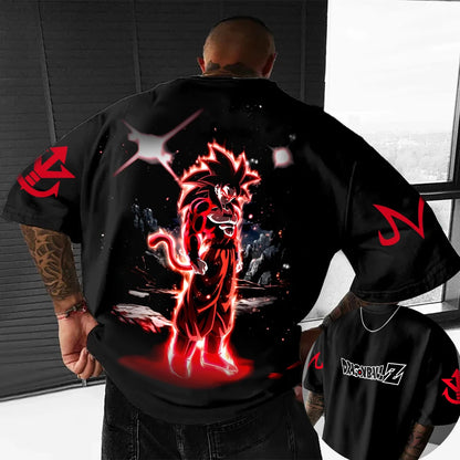 Dragon Ball Z Son Goku All Forms Broly Blue Aura Group Print Kids Oversized T-Shirt Men's Anime Streetwear Anime Tee For Fans