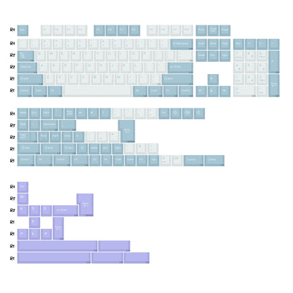 KBDiy 174 Tasten/Set PBT GMK Apollo Tastenkappen, Double-Shot, minimalistisches ISO-Cherry-Profil, für mechanische Gaming-Tastaturen, Tastenkappen für MX