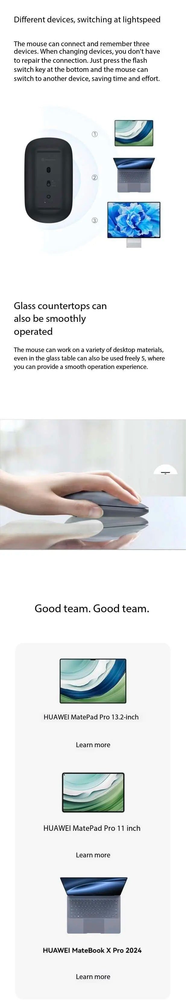 Huawei Wireless Mouse Star Flash Edition CD23-RA is equipped with computer accessories of Star Flash NearLink technology.