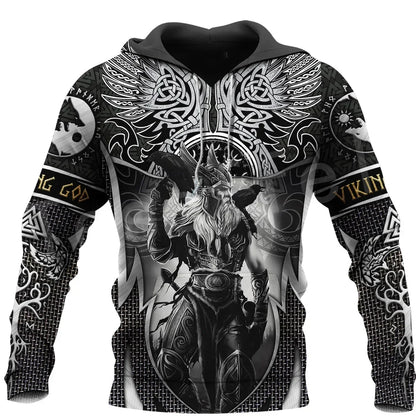 2023 New Autumn Men's Hoodie Wolf Print 3D Sweatshirts Urban Trendy All-Match Oversized Tops Poleron Hooded Clothes Men's Clothing
