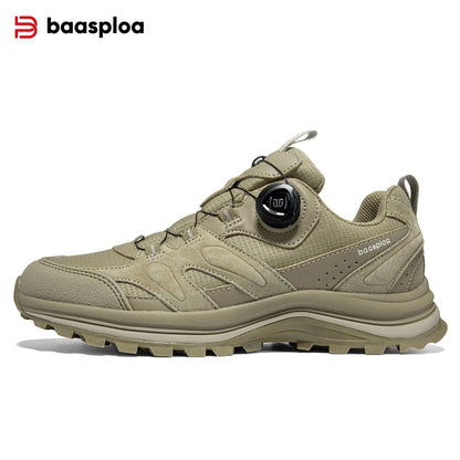 Baasploa Men Hiking Sneakers Outdoor Fashion Lightweight Breathable Shoes Male Casual Anti-Skid Wear-Resistant Climbing Shoes
