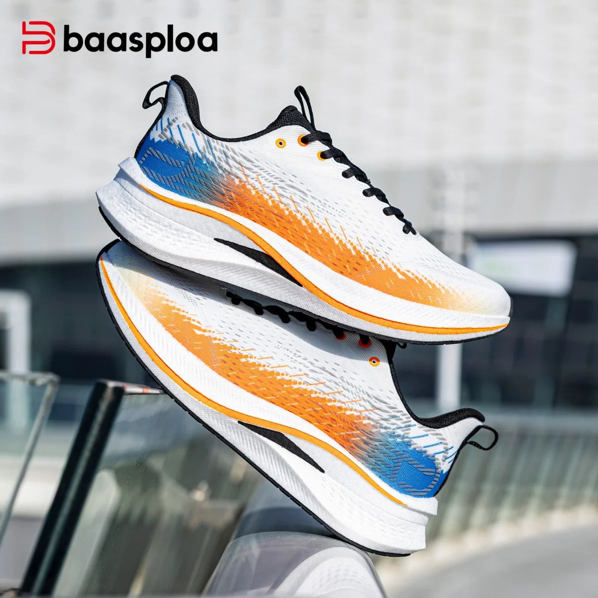 Baasploa moški tekaški čevlji za profesionalni trening, ženski čevlji z ogljikovo ploščo, mrežasti, dihalni superge, moški lahki unisex športni čevlji