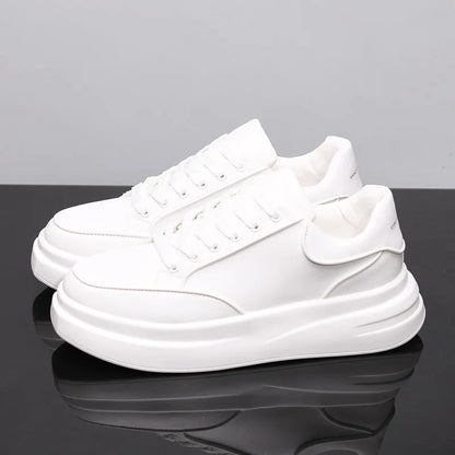 Zapatos blancos pequeños para pareja, zapatos de hombre, zapatillas deportivas de mujer, zapatillas de hombre, zapatillas deportivas informales con aumento de altura en el interior