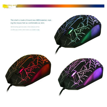 Mouse da gaming cablato USB 2400 DPI con retroilluminazione LED, mouse professionale per gamer, ergonomico, per PC, laptop e MacBook