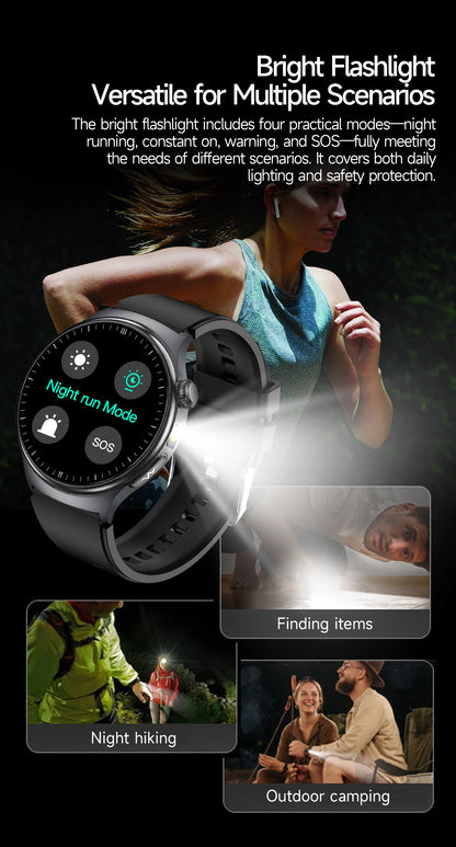 2026 AI Health Smartwatch ECG + PPG, Blood Pressure, Uric Acid & Body Fat Monitoring, AMOLED Display & Bluetooth Calling